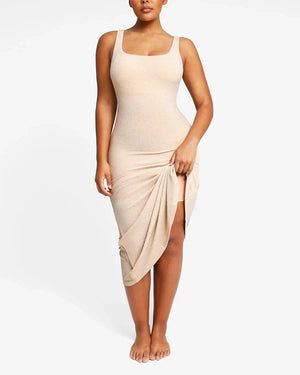 Robe sirène moulante sans manches et scintillante