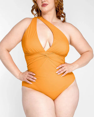 Smart Sculpt Ruched Twist-Front Shaping Swimsuit