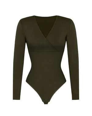 Cozy Ribbed Chic Cut-Out Bodysuit