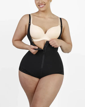 Bare Essentials™ AirSlim® Zipper Front Open Bust Brief Bodysuit