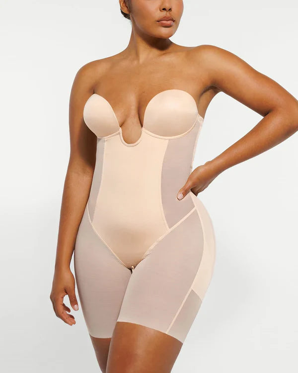 BOOT-YEAH™ MeshSmooth™ Deep Plunge Bodysuit