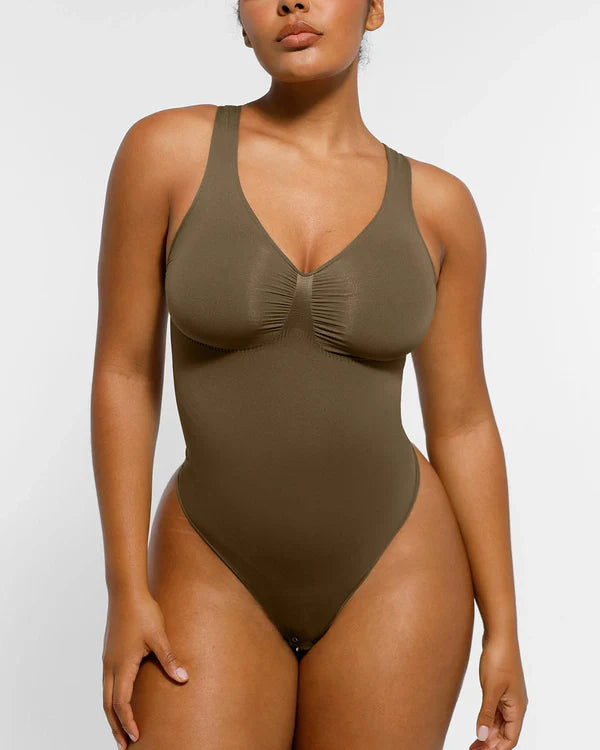 Bare Essentials™ Skin Flow™ 2.0 V-Neck Thong Bodysuit