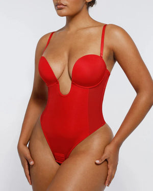 AirSlim® Deep Plunge Low-Back Thong Bodysuit