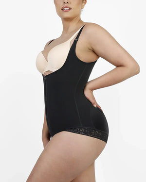 Bare Essentials™ AirSlim® Zipper Front Open Bust Brief Bodysuit