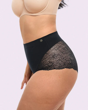 Bare Essentials™ MeshSmooth™ Mid-Waist Lace Panty