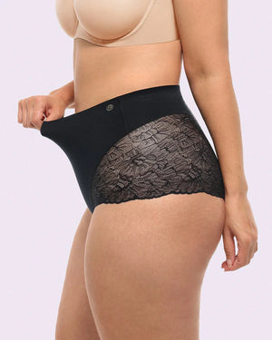 Bare Essentials™ MeshSmooth™ Mid-Waist Lace Panty