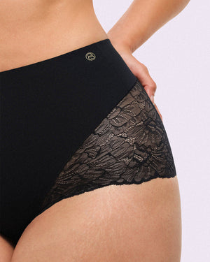 Bare Essentials™ MeshSmooth™ Mid-Waist Lace Panty