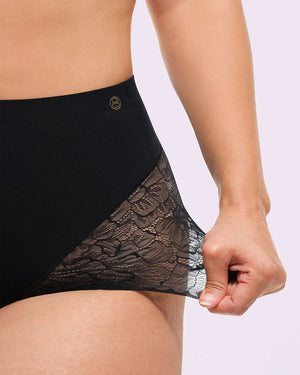 Bare Essentials™ MeshSmooth™ Mid-Waist Lace Panty