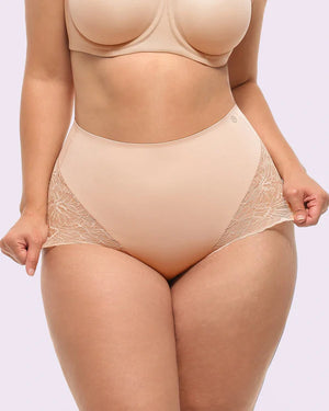 Bare Essentials™ MeshSmooth™ Mid-Waist Lace Panty