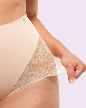Bare Essentials™ MeshSmooth™ Mid-Waist Lace Panty