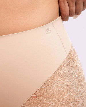 Bare Essentials™ MeshSmooth™ Mid-Waist Lace Panty