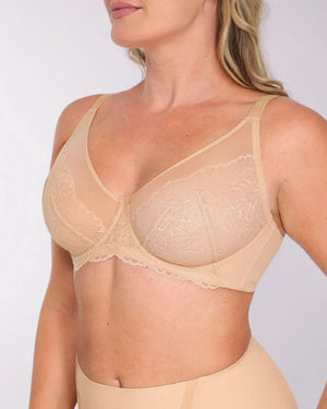 Supportive Unlined Lace Underwired Bra