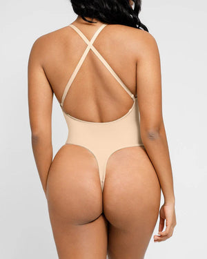 Bare Essentials™ AirSlim® Backless U Plunge Thong Bodysuit