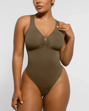 Bare Essentials™ Skin Flow™ 2.0 V-Neck Thong Bodysuit