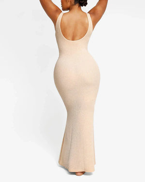 Robe sirène moulante sans manches et scintillante