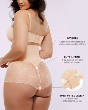 Culotte taille haute en dentelle transparente Bare Essentials™ MeshSmooth™