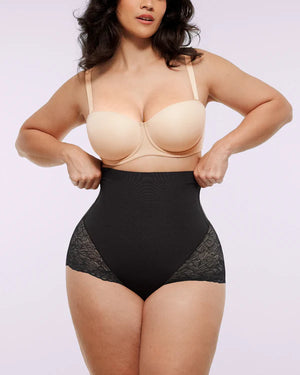 Culotte taille haute en dentelle transparente Bare Essentials™ MeshSmooth™