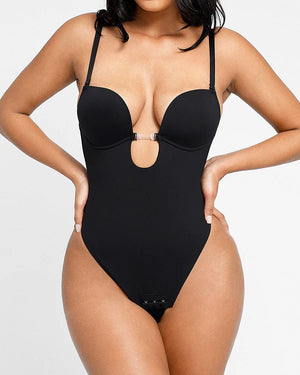 Bare Essentials™ AirSlim® Backless U Plunge Thong Bodysuit