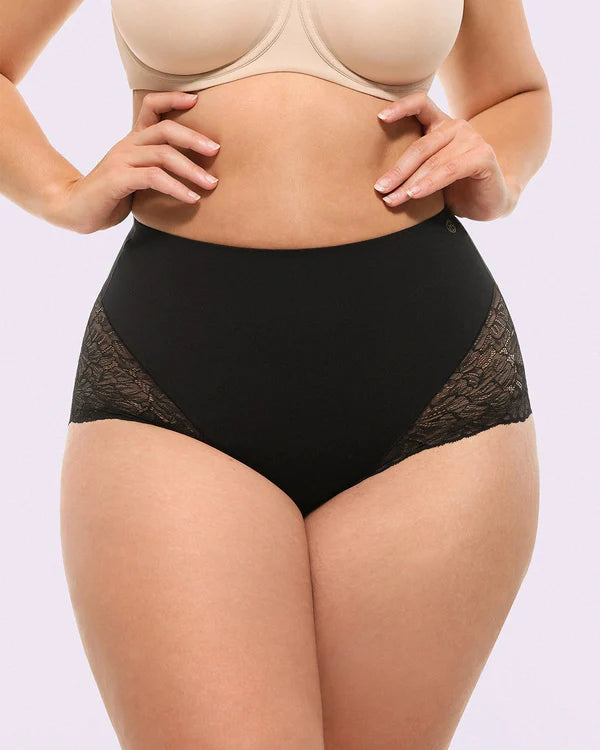 Culotte taille moyenne en dentelle Bare Essentials™ MeshSmooth™